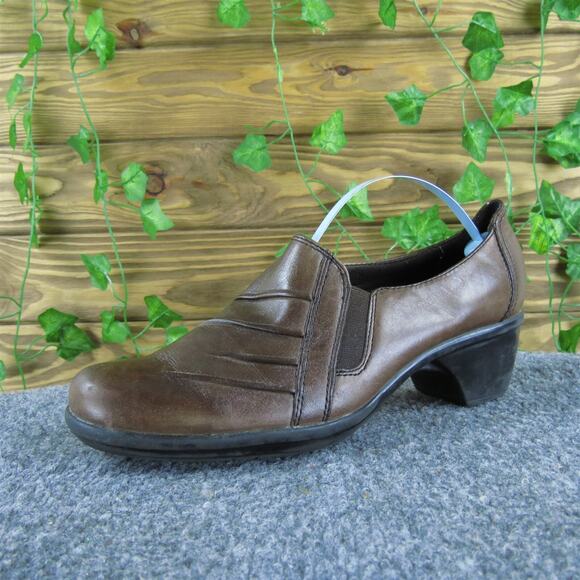 Clarks Women's Bootie Brown Leather Sz 7 Medium Used 2025‎ - Picture 1 of 6